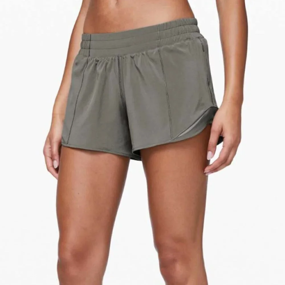 Lululemon Hotty Hot Short II *Long 4" Grey Sage ALOHA - Picture 6 of 6